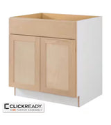30 in. W x 24 in. D x 34.5 in. H Ready to Assemble Base Kitchen Cabinet in Unfinished with CLICKREADY Technology