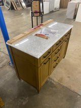 Caville 48 in. W x 22 in. D x 34.50 in. H Bath Vanity in Almond Latte with Carrara Marble Top