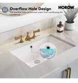 23-5/8 in. Rectangular Glazed Ceramic Undermount Bathroom Vanity Sink in White with Overflow Drain