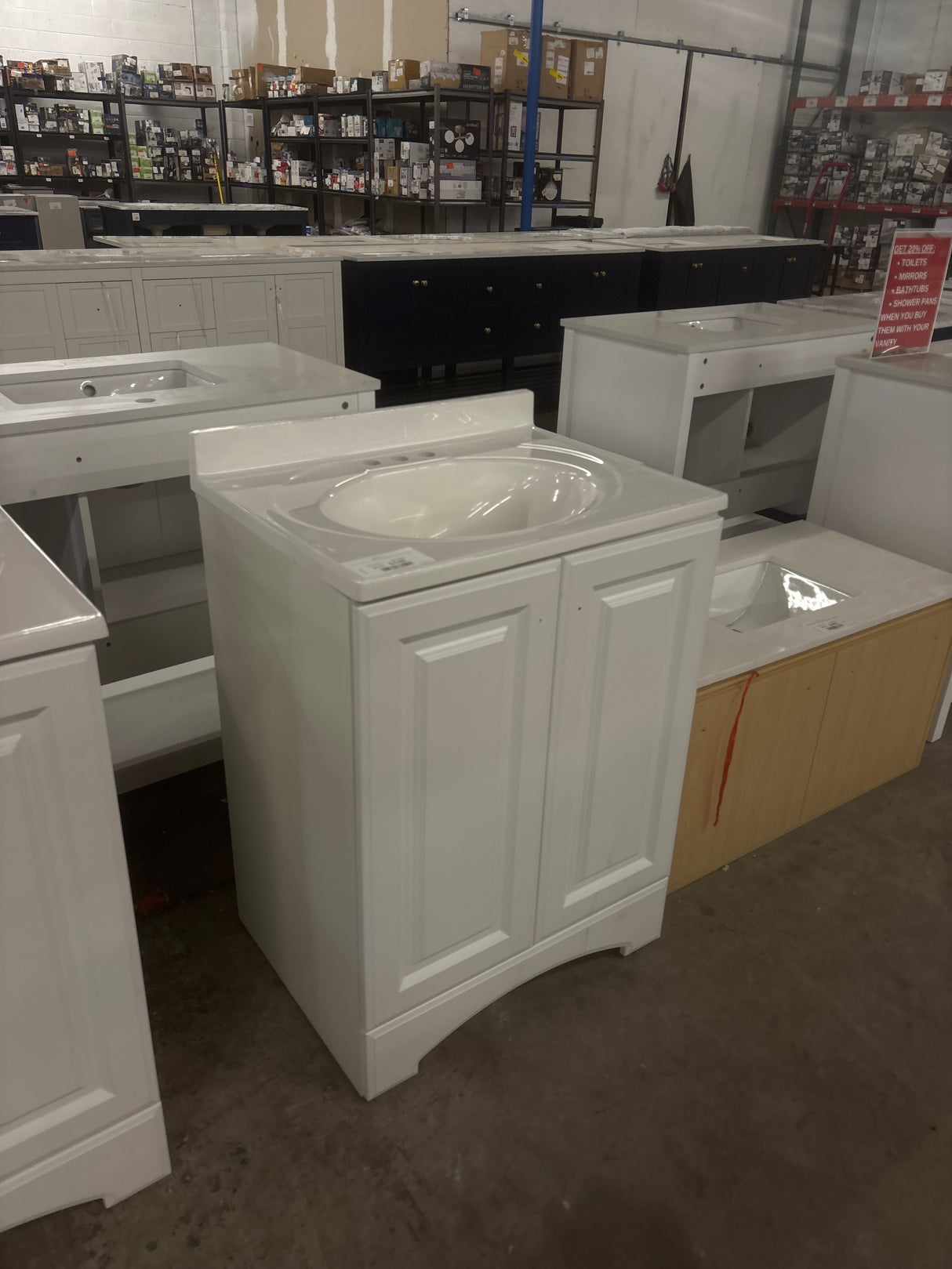 Everdean 25 in. W x 19 in. D x 34 in. H Single Sink Freestanding Bath Vanity in White with White Cultured Marble Top