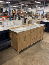 Aberdeen 72 in. x 22 in. D x 34.5 in. H Bath Vanity in Antique Oak with White Carrara Marble Top
