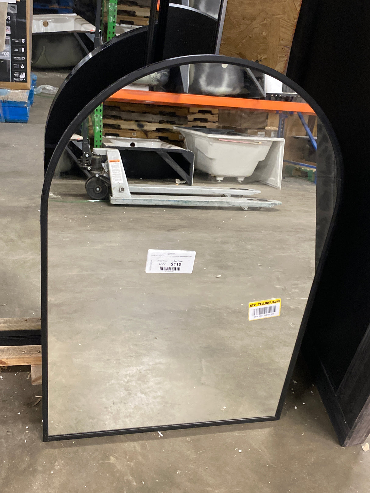24 in. W x 36 in. H Arched Recessed/Surface Mount Medicine Cabinet with Mirror in Black