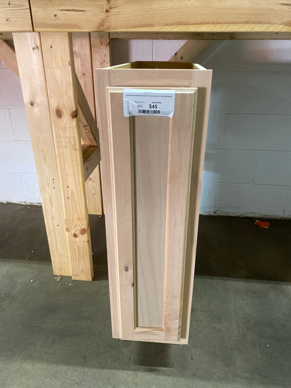 Hampton Assembled 9x34.5x24 in. Base Cabinet in Unfinished Beech