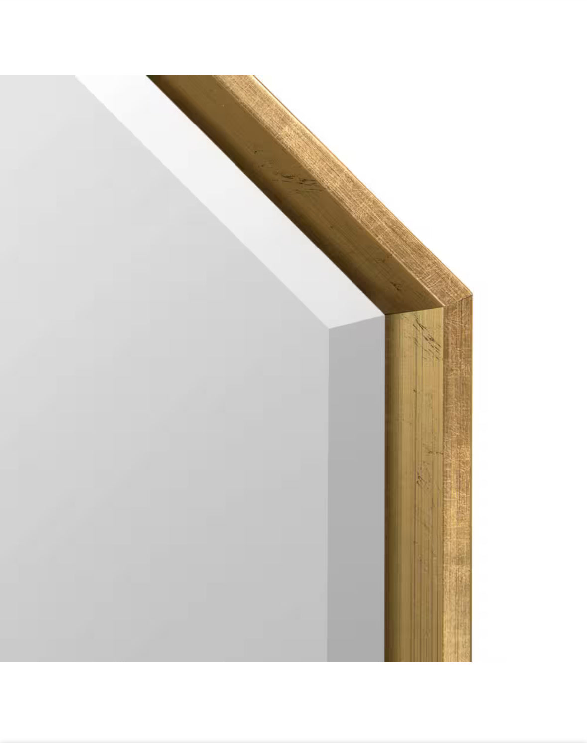 Medium Novelty Gold Beveled Glass Contemporary Mirror (25.5 in. H x 37.5 in. W)