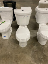 2-piece 1.1 GPF/1.6 GPF Dual Flush Round Toilet in White