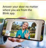 Battery or Wired - Smart Wi-Fi HD Video Doorbell Camera in Black
