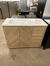 Huckleberry 42 in. W x 19 in. D x 34.5 in. H Bath Vanity in Natural Oak with White Cultured Marble Top