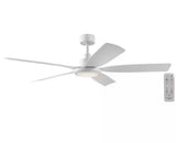 Amaia 56 in. Indoor/Outdoor Coastal Grade DC Motor Matte White Ceiling Fan with Adjustable White LED and Remote Included