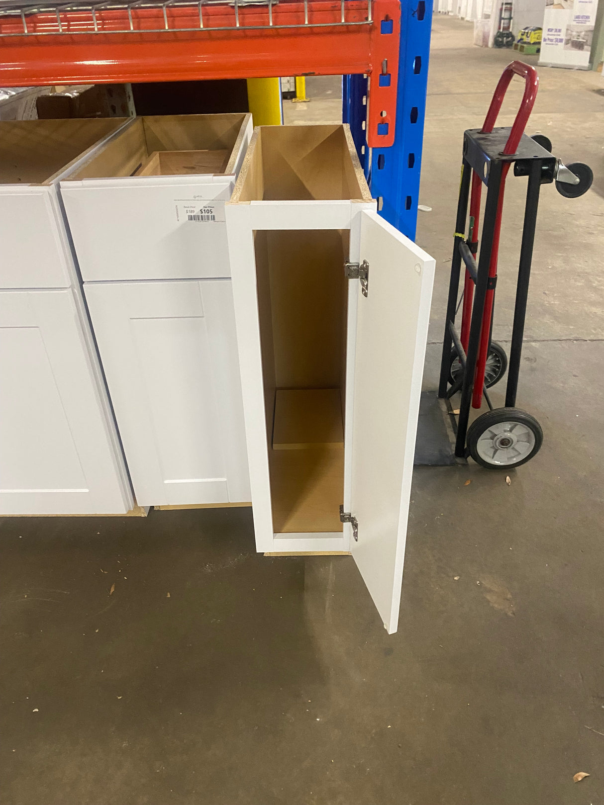 Shaker Satin White Stock Assembled Base Kitchen Cabinet (9 in. x 34.5 in. x 24 in.)