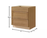 Avondale 30 in. W x 24 in. D x 34.5 in. H Ready to Assemble Plywood Shaker Drawer Base Kitchen Cabinet in White Oak