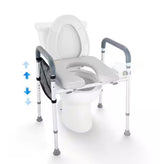 Raised Toilet Seat 7-Position Height Adjustment 19.3 - 25.2 in. 350 lbs. Weight Capacity Non- Electric Waterless Toilet