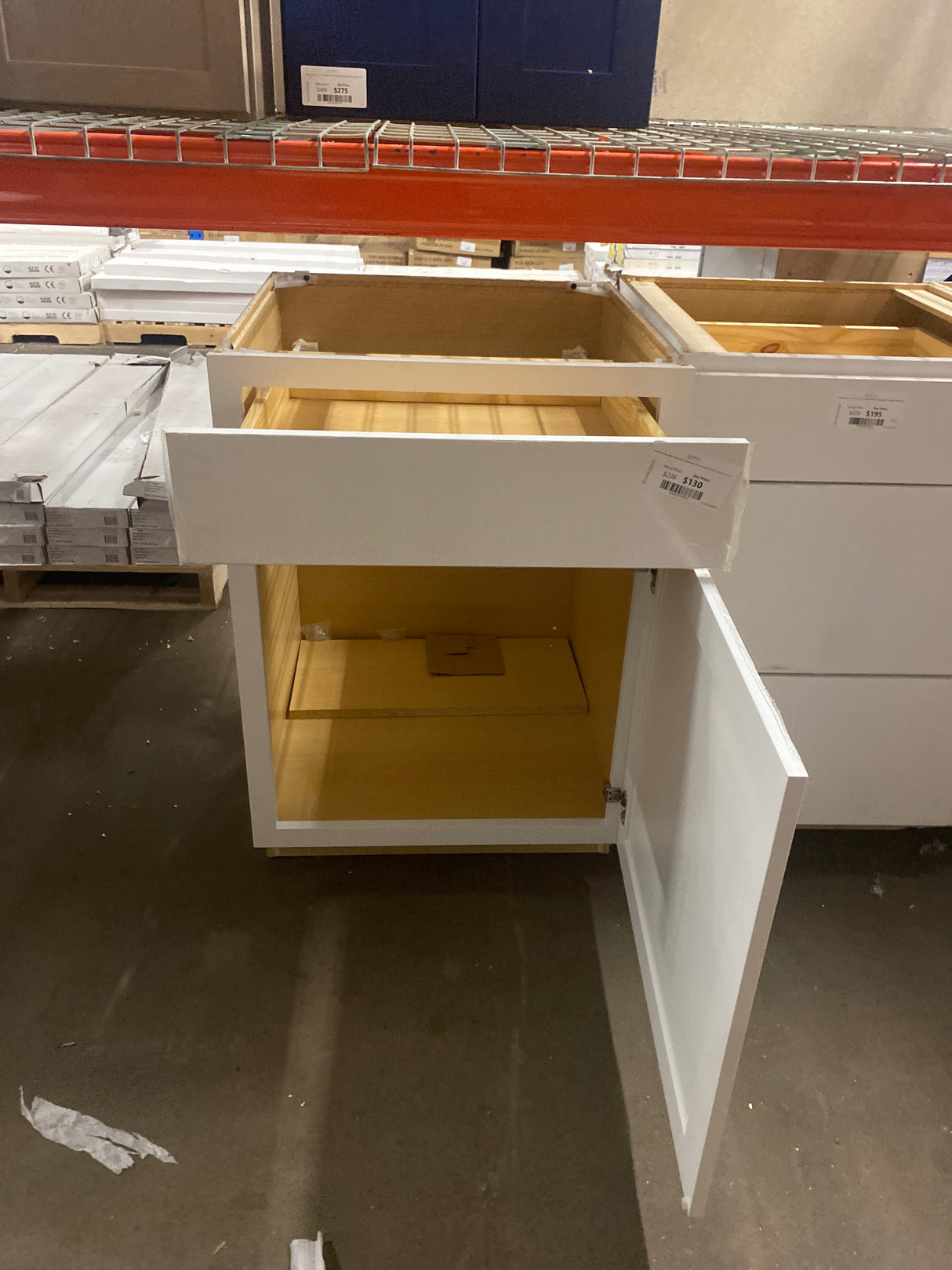 Westfield Feather White Shaker Stock Assembled Base Kitchen Cabinet (24 in. W x 23.75 in. D x 35 in. H)