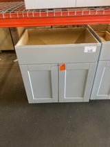 Shaker 30 in. W x 21 in. D x 34.5 in. H Assembled Bath Base Cabinet in Dove Gray without Shelf
