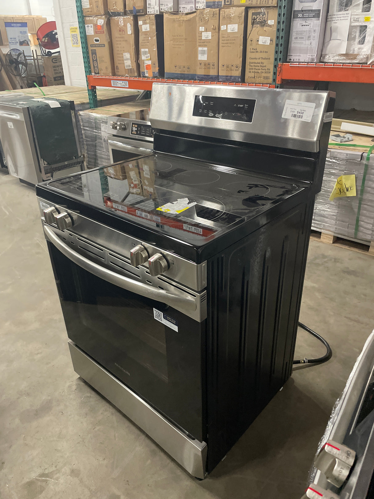 30 in. 5 Burner Element Freestanding Electric Range in Stainless Steel with EvenTemp and Steam Clean