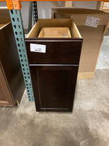 Shaker 15 in. W x 24 in. D x 34.5 in. H Assembled Base Kitchen Cabinet in Java with Ball-Bearing Drawer Glides