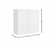 Courtland Shaker Assembled 30 in. x 30 in. x 12 in. Stock Wall Kitchen Cabinet in Polar White Finish