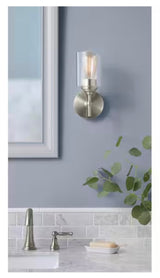 Ayelen 1-Light Brushed Nickel Indoor Wall Sconce, Modern Wall Light