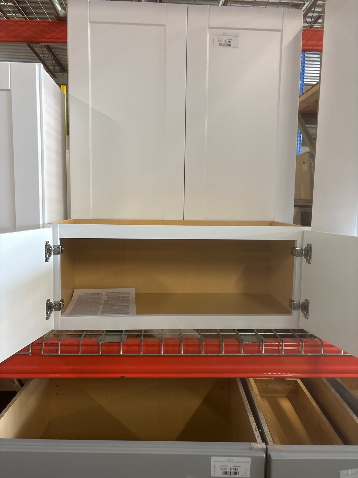 Shaker Satin White Stock Assembled Wall Bridge Kitchen Cabinet (30 in. x 12 in. x 12 in.)