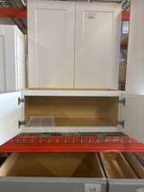 Shaker Satin White Stock Assembled Wall Bridge Kitchen Cabinet (30 in. x 12 in. x 12 in.)