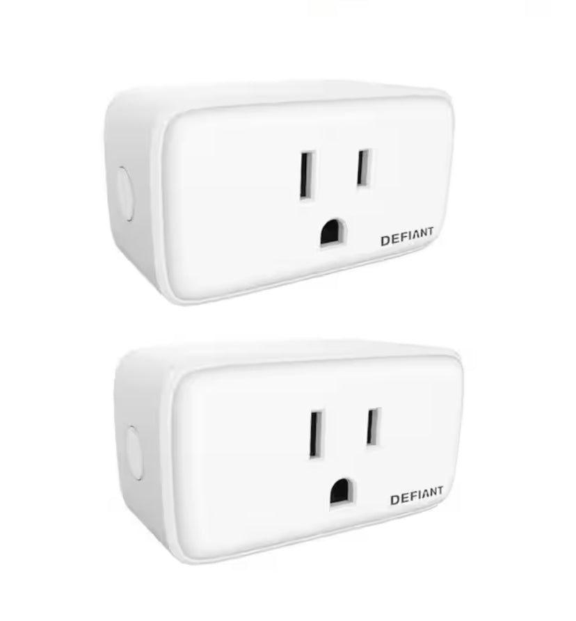 15 Amp 120-Volt Indoor Smart Plug & Timer Wi-Fi Bluetooth Single Outlet Powered by Hubspace (2-Pack)