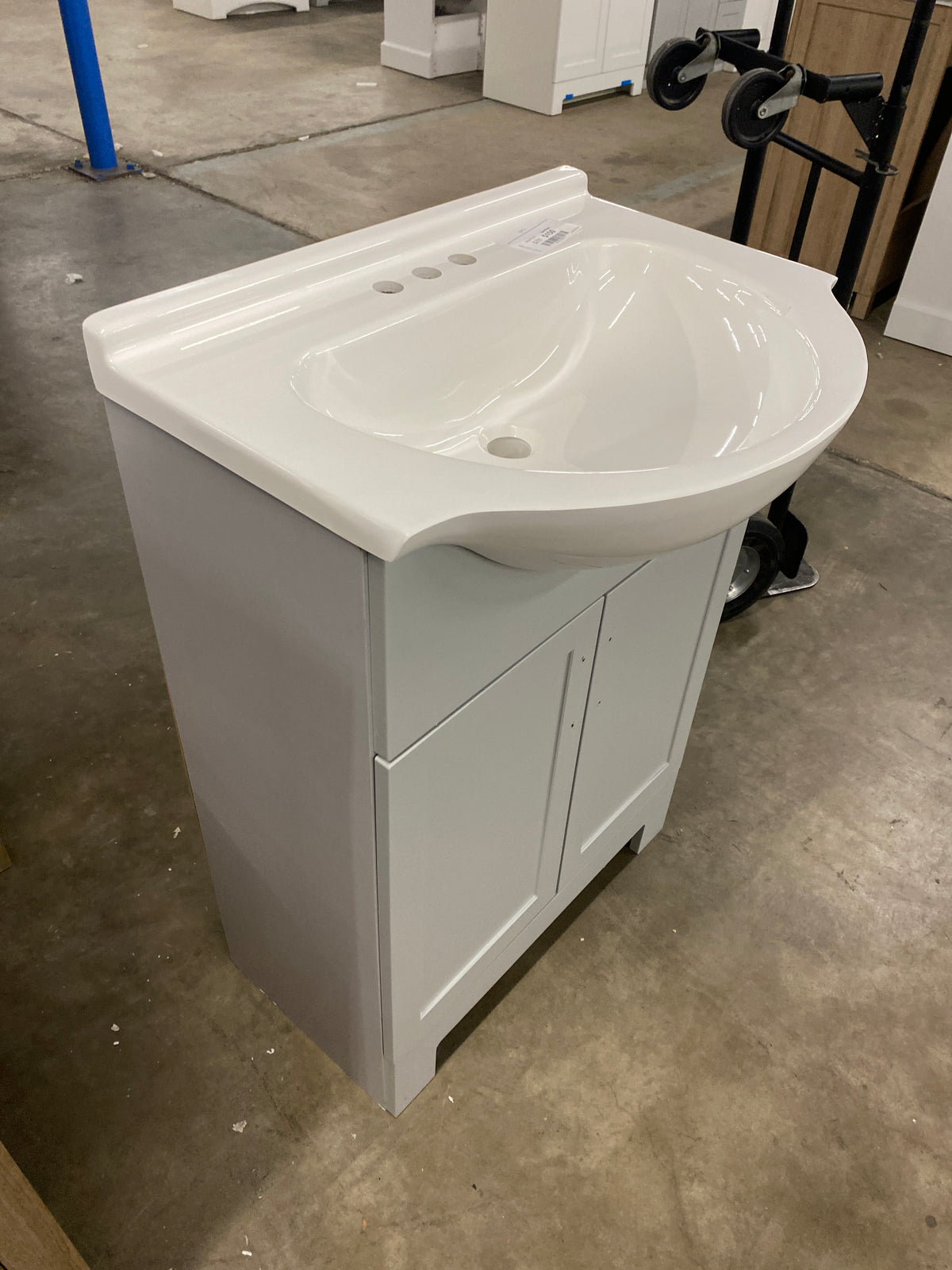 Weldon 25 in. Single Sink Pearl Gray Freestanding Bath Vanity with White Cultured Marble Top (Assembled) (Copy)