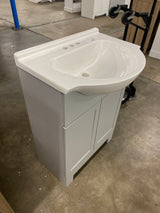 Weldon 25 in. Single Sink Pearl Gray Freestanding Bath Vanity with White Cultured Marble Top (Assembled) (Copy)