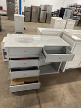 Hampton Harbor 48 in. Vanity in Dove Grey with Natural Marble Vanity Top in White with White Sink