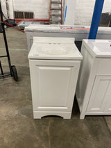 19 in. W x 18 in. D x 34 in. H Single Sink Freestanding Bath Vanity in White with White Cultured Marble Top