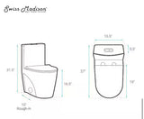 St. Tropez 10 in. 1-piece 1.1/1.6 GPF Dual Flush Elongated Toilet in Glossy White, Seat Included