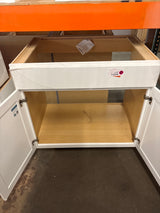 Westfield Feather White Assembled Sink Base Kitchen Cabinet (36 in. W x 23.75 in. D x 35 in. H)