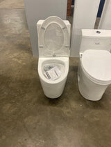 St. Tropez 1-Piece 1.28 GPF Single Flush Elongated Toilet in White Seat Included