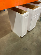 Hampton Satin White Raised Panel Stock Assembled Base Kitchen Cabinet (9 in. x 34.5 in. x 24 in.)