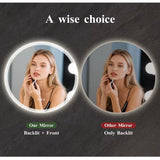30 in. W x 30 in. H Round LED Anti-Fog Frameless With Front Light And Backlight Wall Mirror Bathroom Vanity Mirror