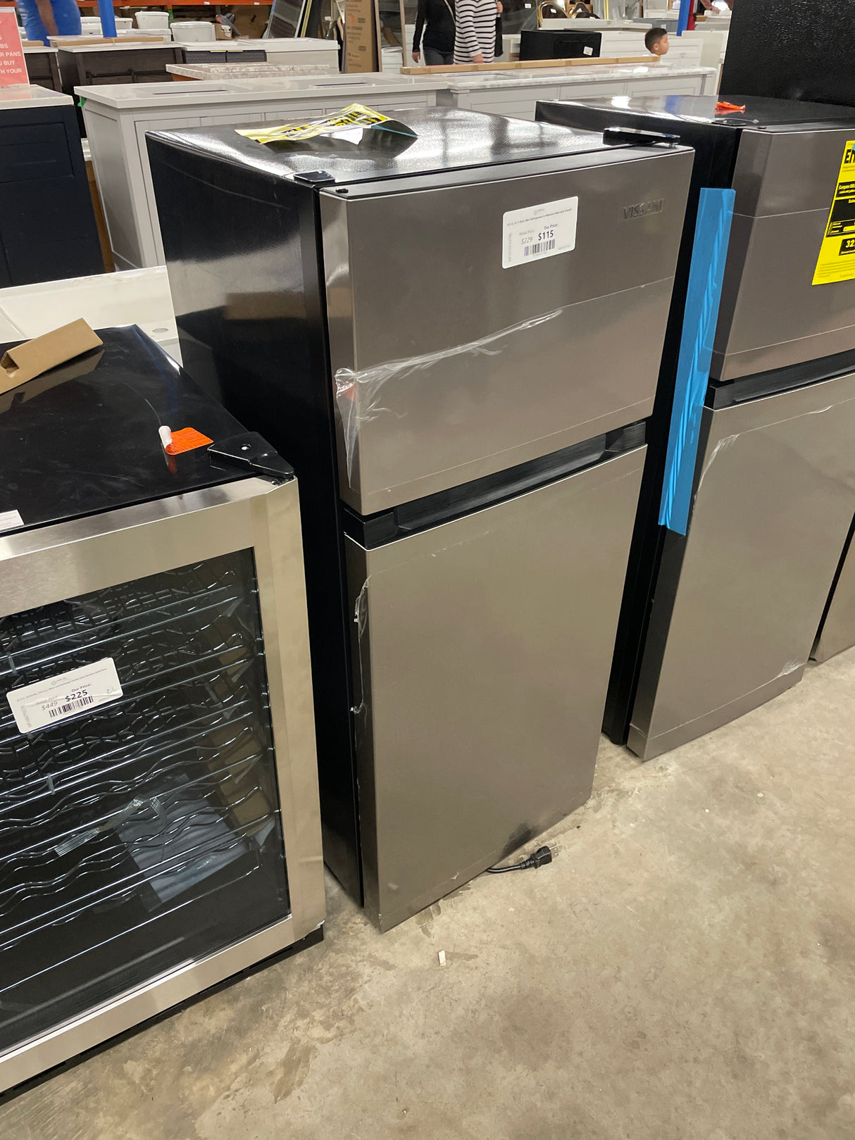 4.5 cu. ft. 2-Door Mini Refrigerator in Platinum Steel with Freezer