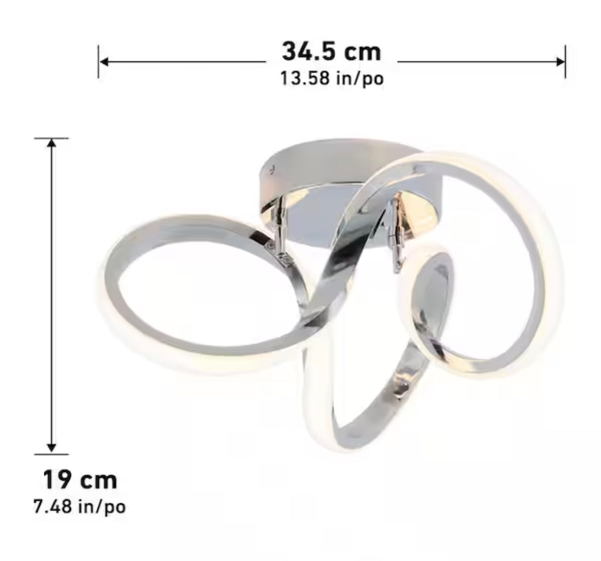 Swirl 13 in. 1-Light Modern Chrome Integrated LED Flush Mount Ceiling Light Fixture for Kitchen or Bedroom