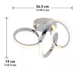Swirl 13 in. 1-Light Modern Chrome Integrated LED Flush Mount Ceiling Light Fixture for Kitchen or Bedroom
