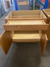 Recessed Panel 36 in. W x 24 in. D x 34.5 in. H Assembled Base Cabinet in Unfinished