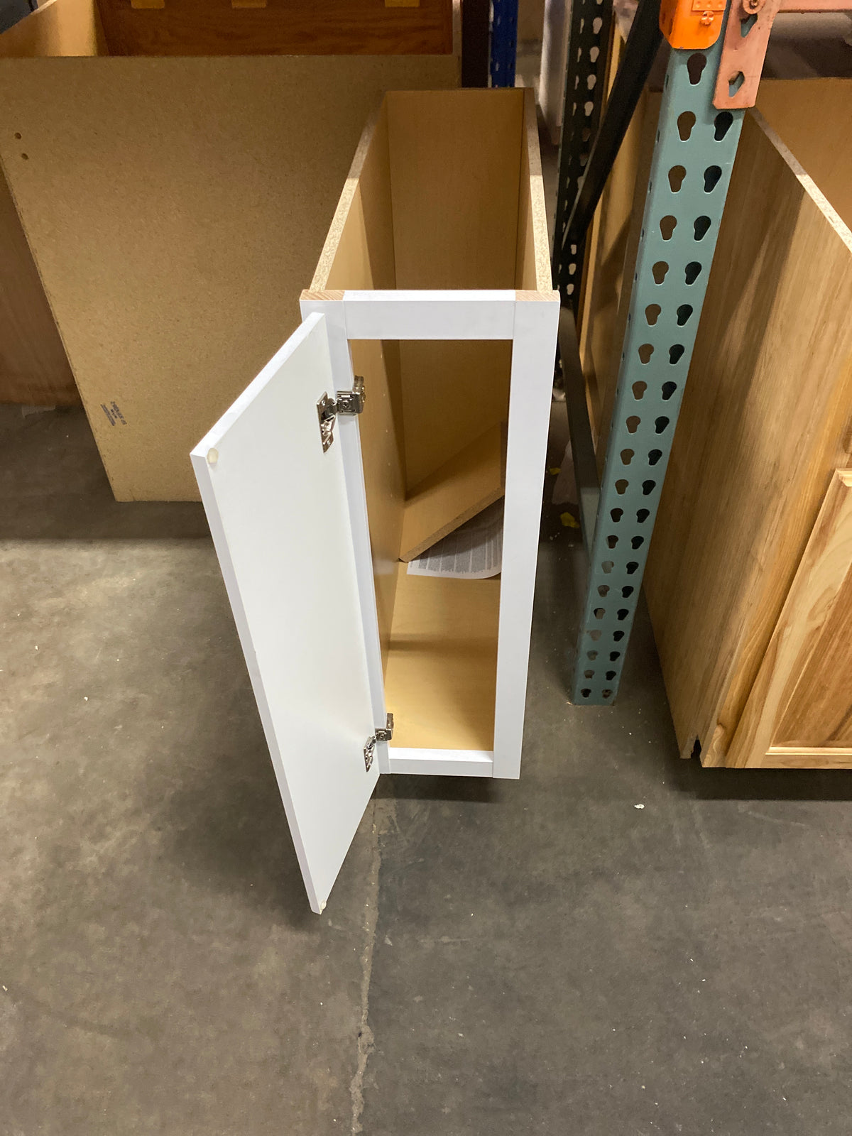 Hampton Satin White Raised Panel Stock Assembled Base Kitchen Cabinet (9 in. x 34.5 in. x 24 in.)