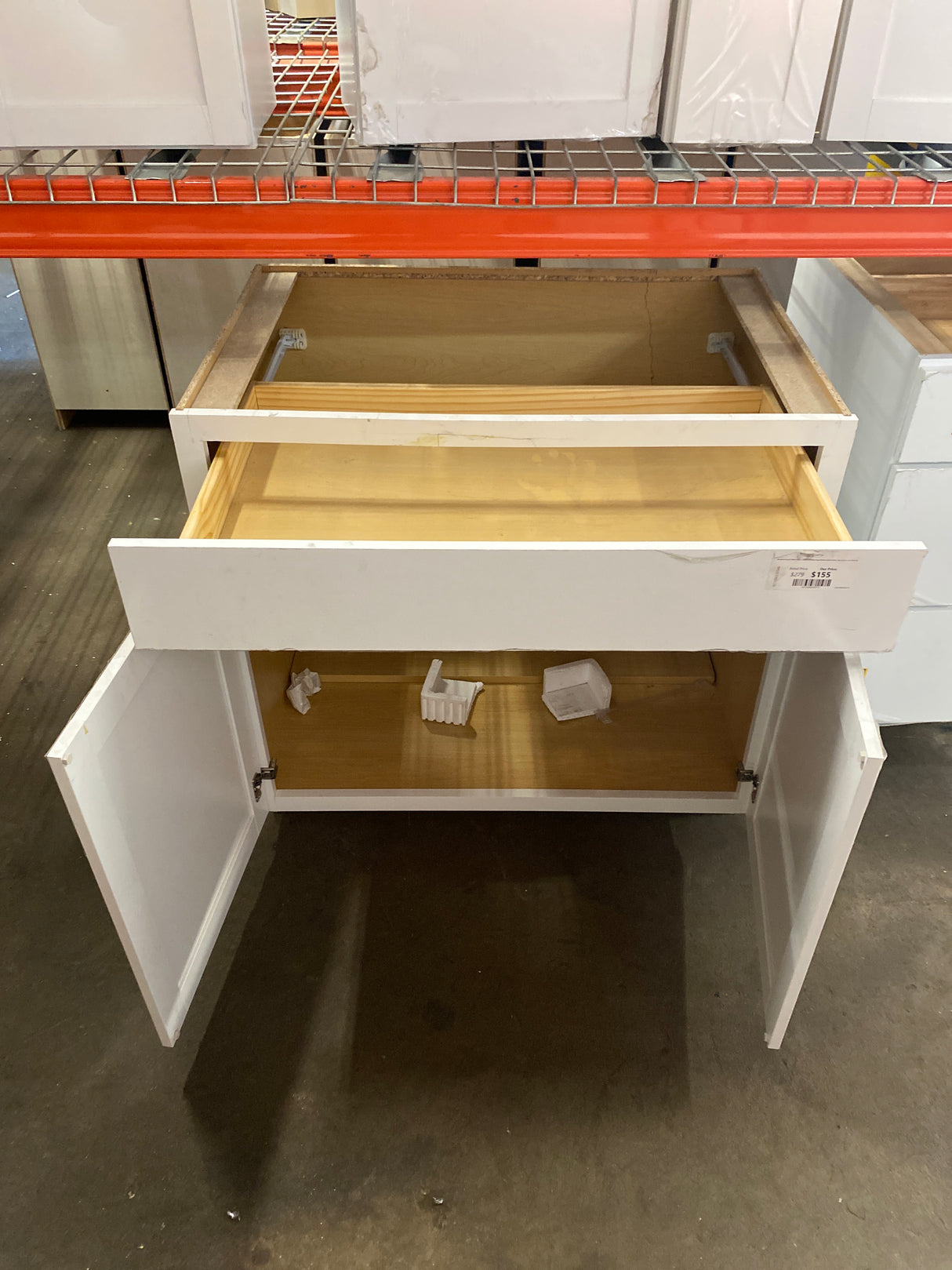 Westfield Feather White Shaker Stock Assembled Base Kitchen Cabinet (36 in. W x 23.75 in. D x 35 in. H)