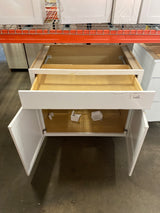 Westfield Feather White Shaker Stock Assembled Base Kitchen Cabinet (36 in. W x 23.75 in. D x 35 in. H)