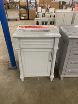Aberdeen 24 in. Single Sink Freestanding Dove Gray Bath Vanity with Carrara Marble Top (Assembled)