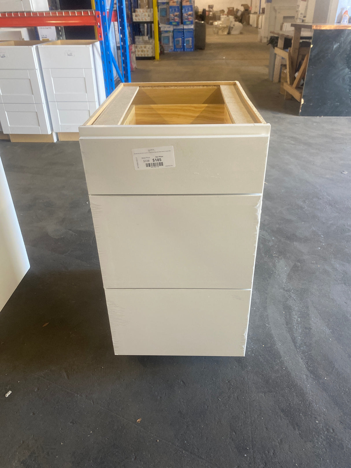 Westfield 18 in. W x 23.75 in. D x 35 in. H Shaker Stock Drawer Base Kitchen Cabinet in Feather White