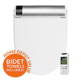 Bliss BB-2000 Electric Bidet Seat for Elongated Toilets in White with Drylette Towels