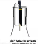 Electric Honey Extractor, 4/8 Frames Stainless Steel Spinner for Beekeeping, Height Adjustable Stand