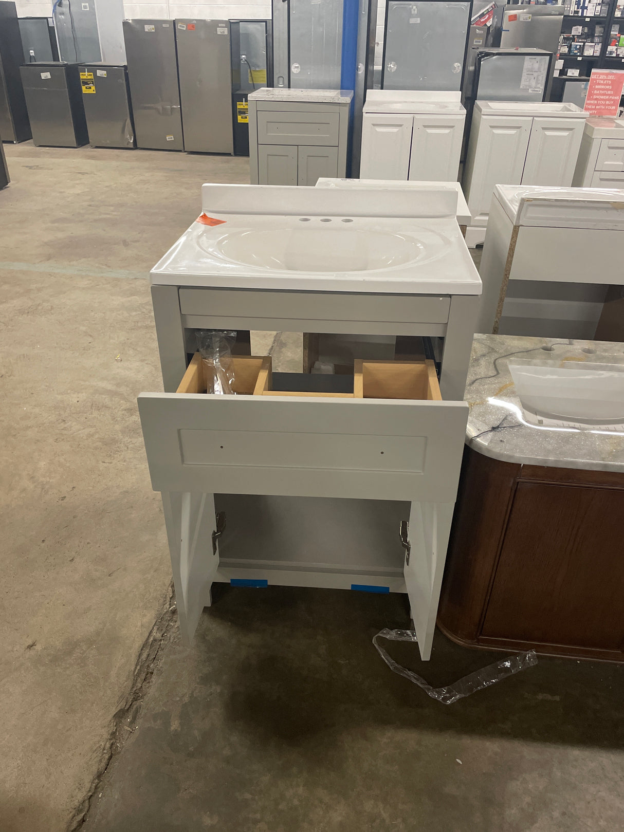 Clady 25 in. W x 19 in. D x 35 in. H Single Sink Freestanding Bath Vanity in Gray with White Cultured Marble Top