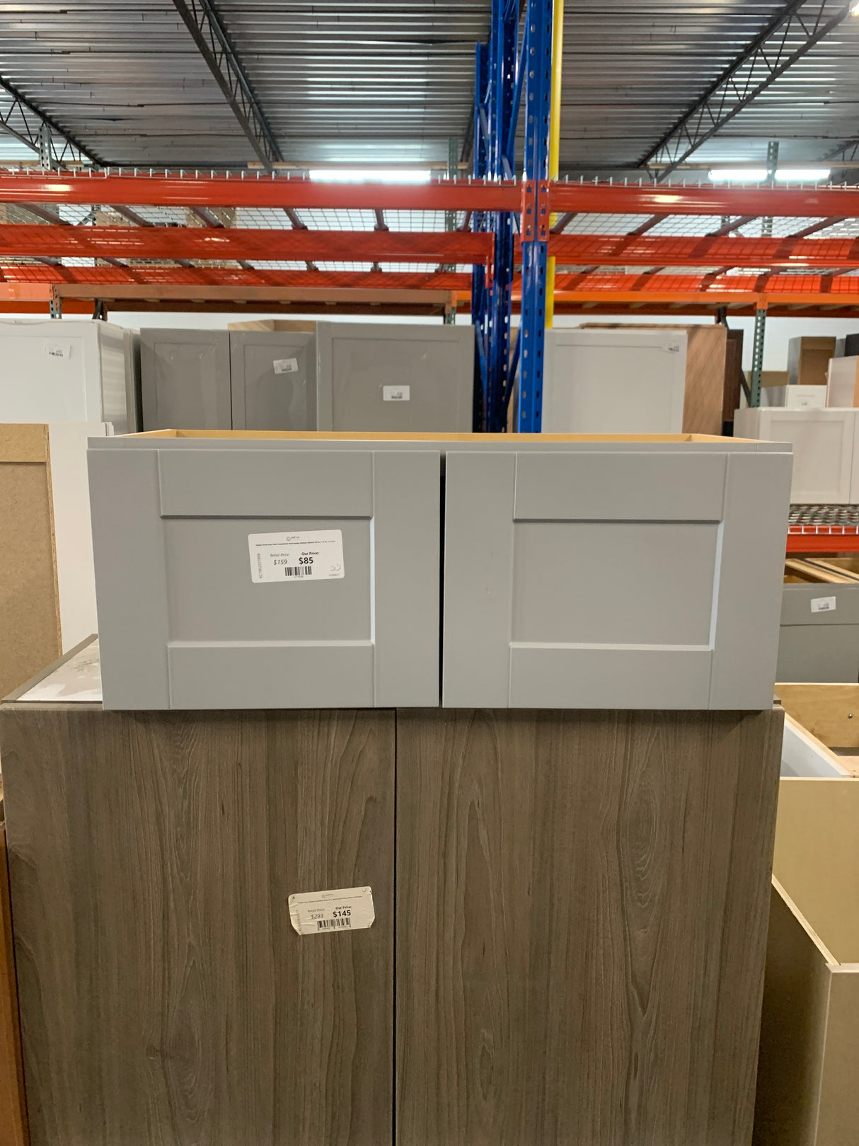 Shaker Dove Gray Stock Assembled Wall Bridge Kitchen Cabinet (30 in. x 12 in. x 12 in.)