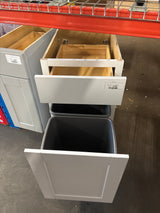 Shaker 18 in. W x 24 in. D x 34.5 in. H Assembled Waste Base Cabinet in Satin White