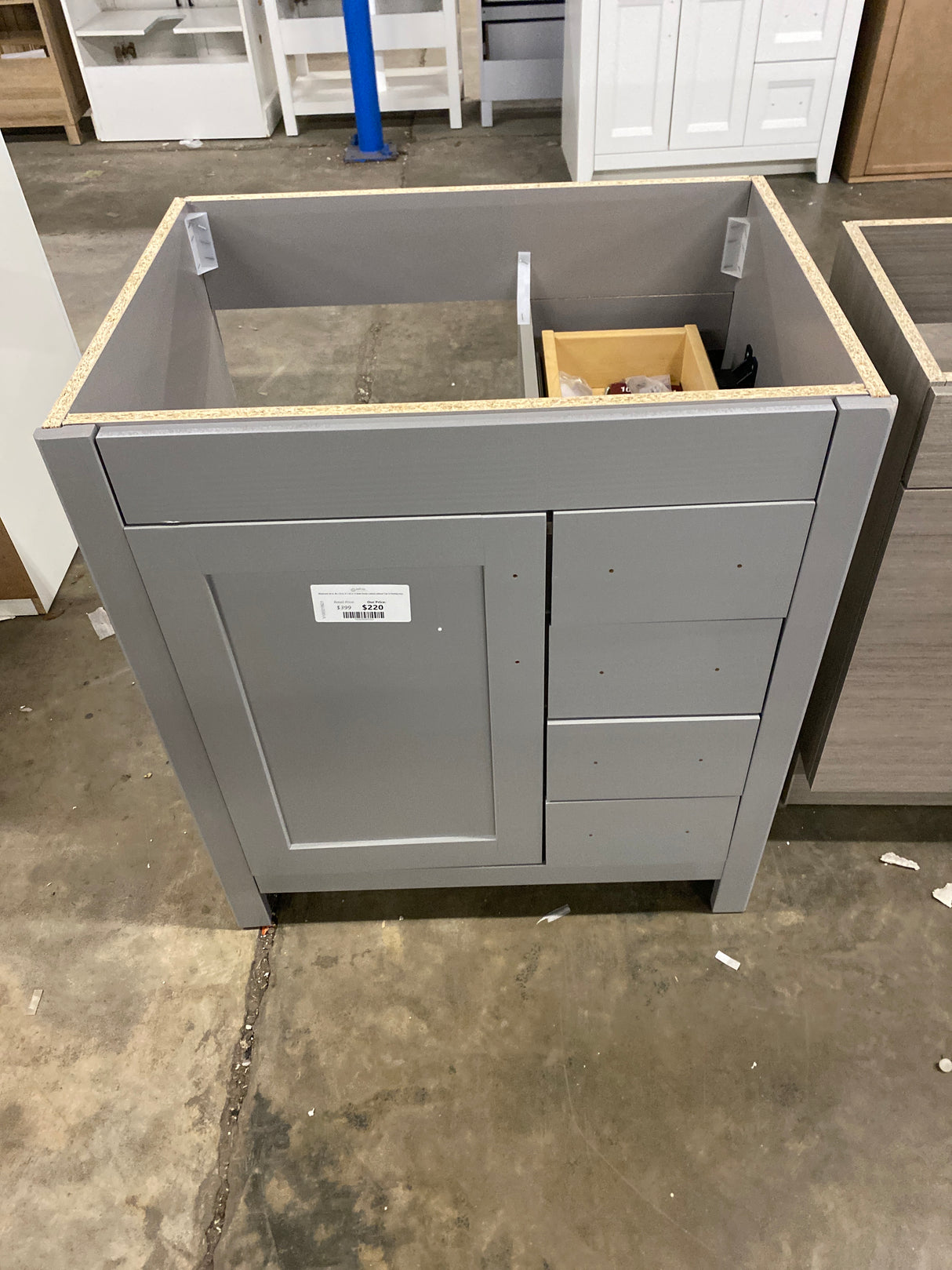Westcourt 30 in. W x 22 in. D x 34 in. H Bath Vanity Cabinet without Top in Sterling Gray