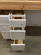 Hampton 12 in. W x 21 in. D x 34.5 in. H Assembled Bath 3-Drawer Base Cabinet in Satin White