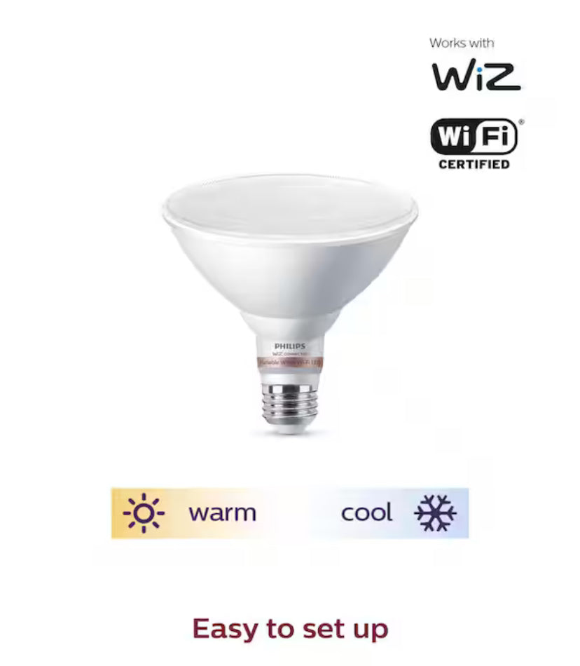 120-Watt Equivalent PAR38 LED Smart Wi-Fi Tunable White Light Bulb powered by WiZ with Bluetooth (1-Pack)